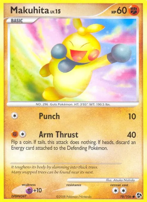Makuhita #78/106 Reverse Holofoil Pokémon card from Great Encounters