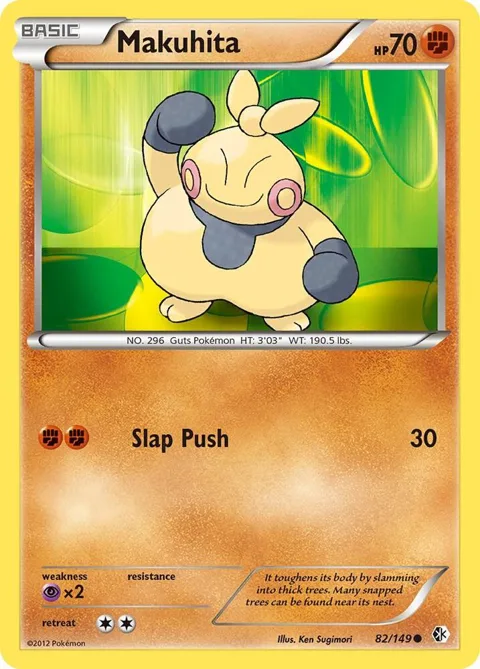 Makuhita #82/149 Reverse Holofoil Pokémon card from Boundaries Crossed