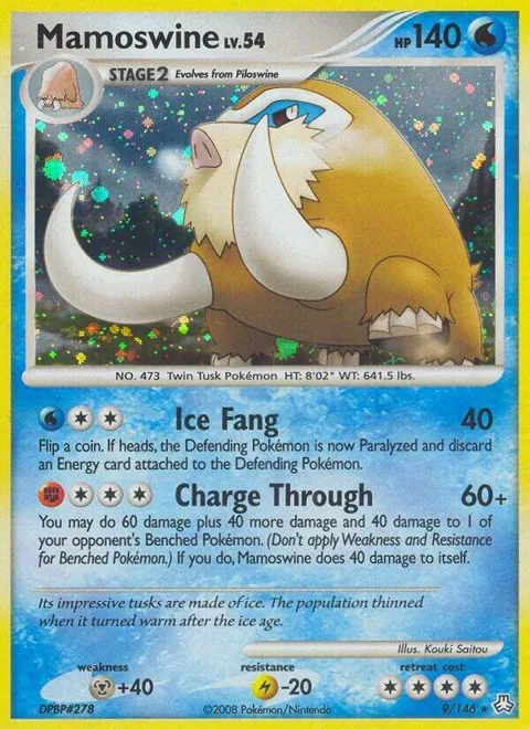 Mamoswine #9/146 Holofoil Pokémon card from Legends Awakened