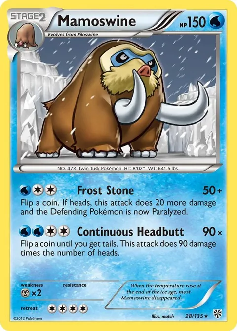 Mamoswine #28/135 Pokémon card from Plasma Storm