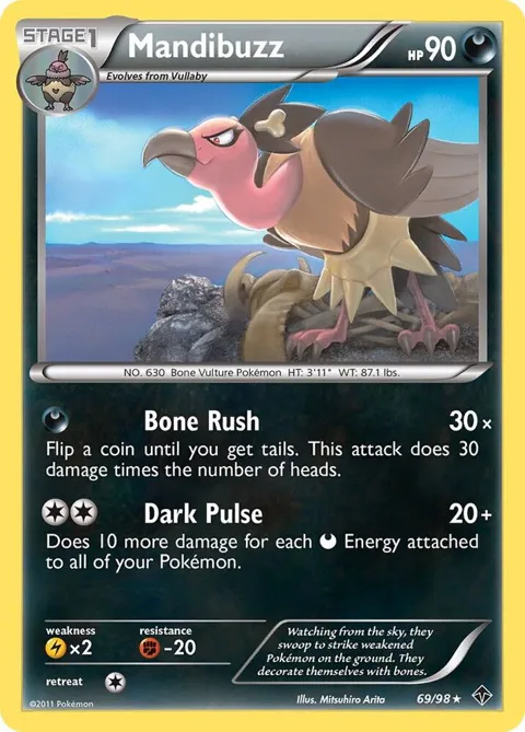 Mandibuzz #69/98 Pokémon card from Emerging Powers