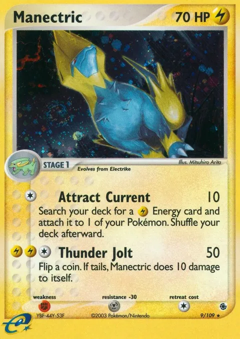 Manectric #9/109 Holofoil Pokémon card from EX Ruby and Sapphire