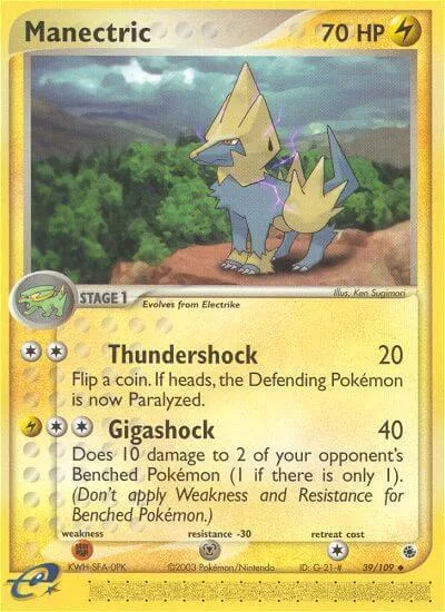 Manectric #39/109 Pokémon card from EX Ruby and Sapphire