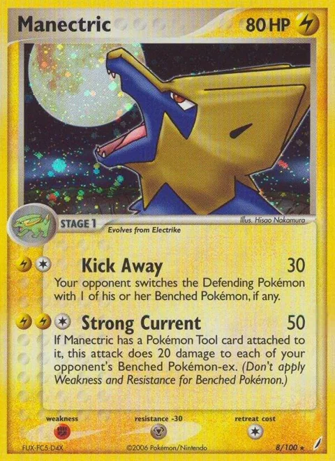 Manectric #8/100 Reverse Holofoil Pokémon card from EX Crystal Guardians
