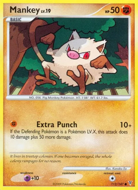 Mankey #112 Pokémon card from Supreme Victors