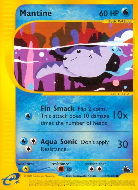 Mantine #077/144 Pokémon card from Skyridge