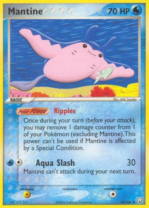 Mantine #45/109 Reverse Holofoil Pokémon card from EX Team Rocket Returns