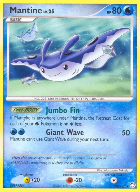 Mantine #29/123 Pokémon card from Mysterious Treasures