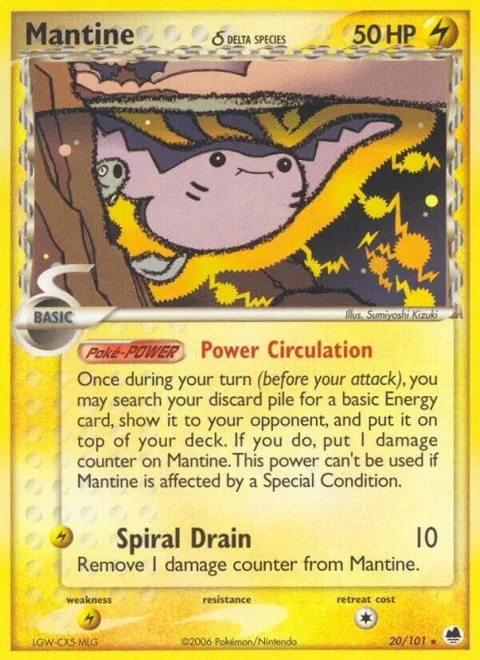 Mantine Delta Species #20/101 Pokémon card from EX Dragon Frontiers