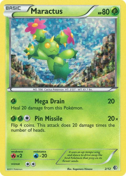 Maractus - 2/12 #002/012 Holofoil Pokémon card from McDonald's Promos 2011