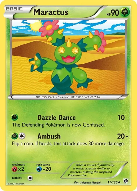Maractus #11/135 Pokémon card from Plasma Storm