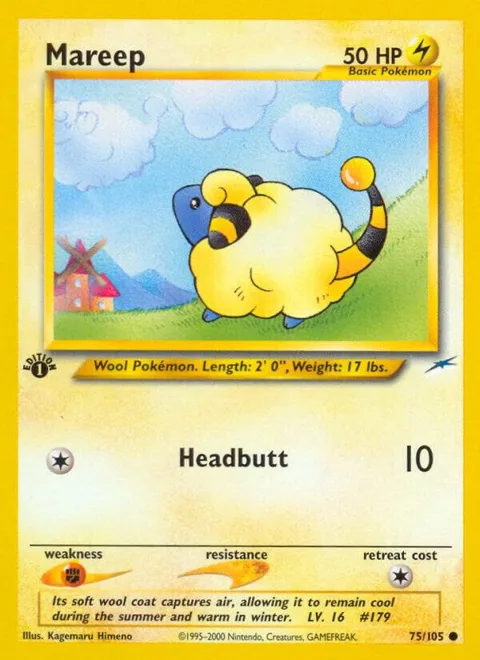 Mareep #075/105 Unlimited Pokémon card from Neo Destiny