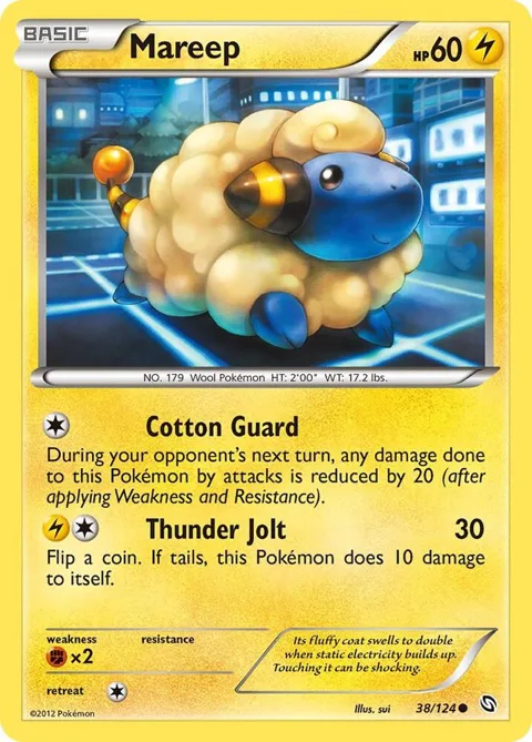 Mareep #38/124 Pokémon card from Dragons Exalted