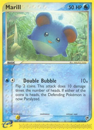 Marill #68/100 Pokémon card from EX Sandstorm