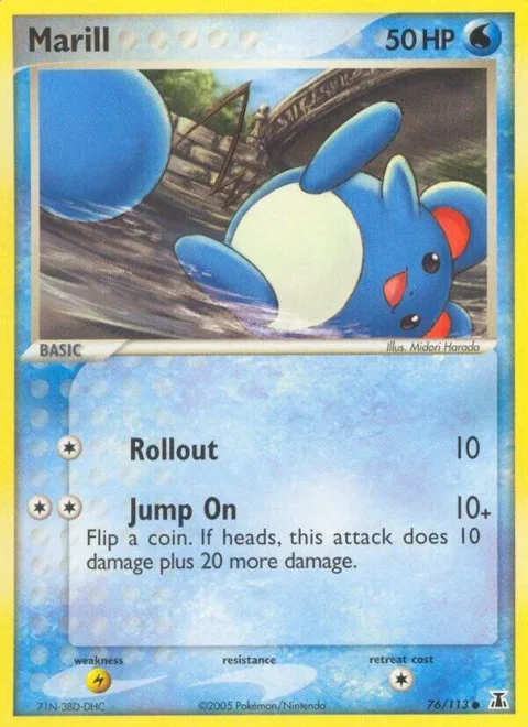 Marill #76/113 Reverse Holofoil Pokémon card from EX Delta Species