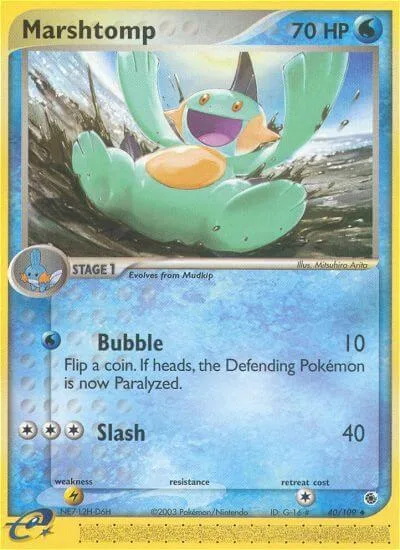 Marshtomp #40/109 Reverse Holofoil Pokémon card from EX Ruby and Sapphire