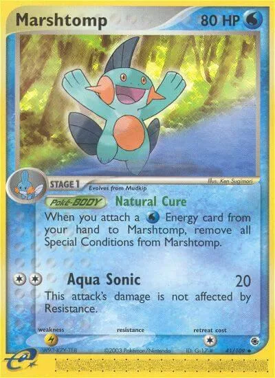 Marshtomp #41/109 Pokémon card from EX Ruby and Sapphire
