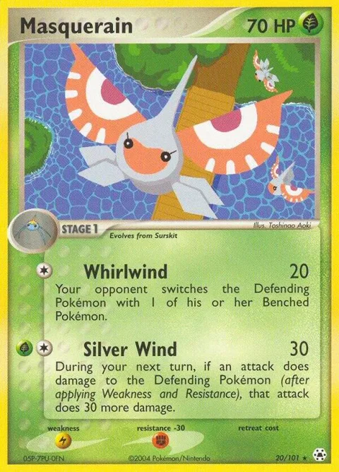 Masquerain #20/101 Reverse Holofoil Pokémon card from EX Hidden Legends
