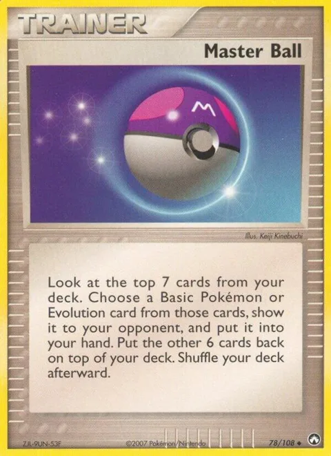 Master Ball #78/108 Reverse Holofoil Pokémon card from EX Power Keepers