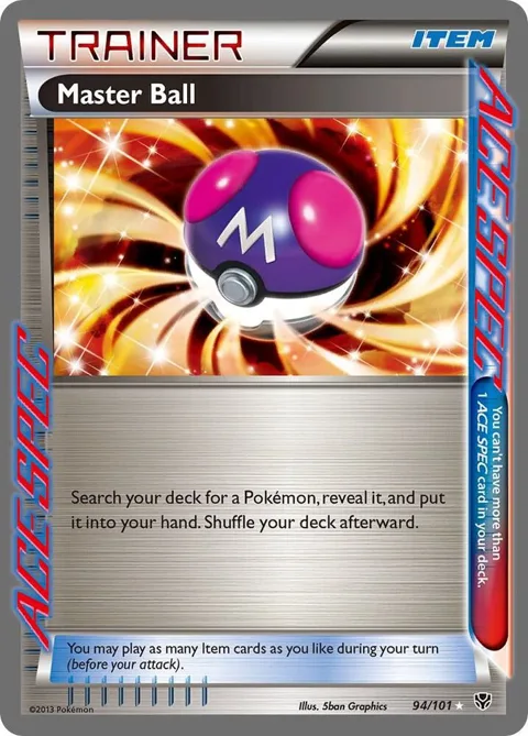 Master Ball #94/101 Holofoil Pokémon card from Plasma Blast