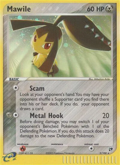 Mawile #9/100 Reverse Holofoil Pokémon card from EX Sandstorm