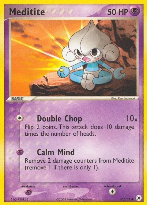 Meditite #65/101 Reverse Holofoil Pokémon card from EX Hidden Legends