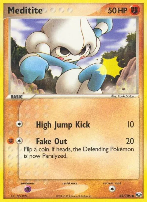Meditite #55/106 Reverse Holofoil Pokémon card from EX Emerald