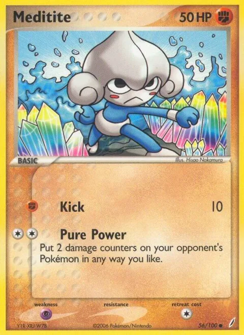 Meditite #56/100 Pokémon card from EX Crystal Guardians