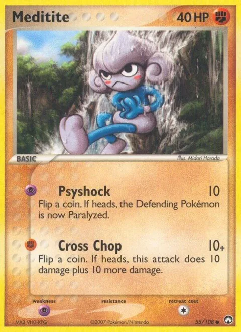 Meditite #55/108 Pokémon card from EX Power Keepers