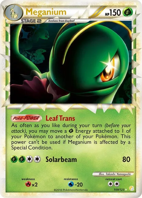 Meganium Prime #109/123 Holofoil Pokémon card from HeartGold SoulSilver