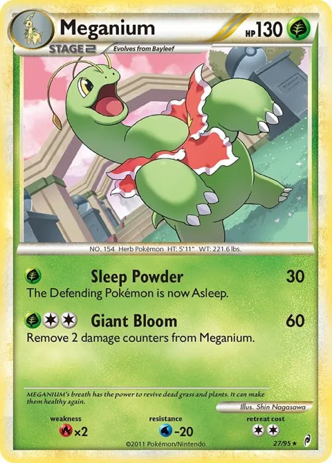 Meganium #27/95 Reverse Holofoil Pokémon card from Call of Legends