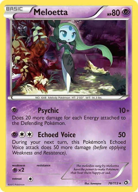 Meloetta 78 #78/113 Holofoil Pokémon card from Legendary Treasures