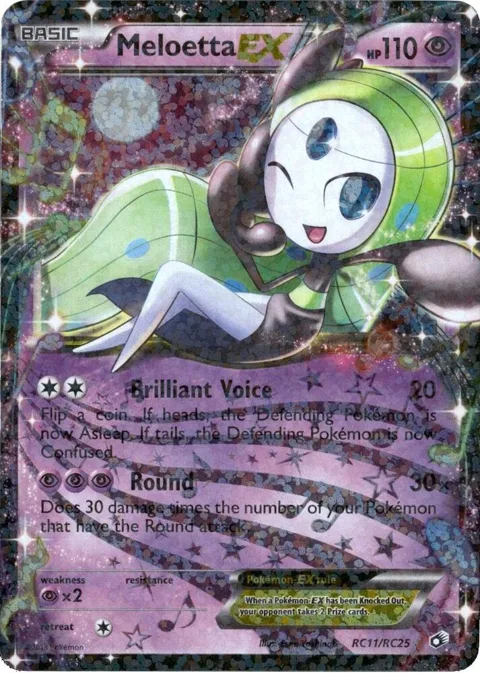 Meloetta EX #RC11/RC25 Holofoil Pokémon card from Legendary Treasures: Radiant Collection