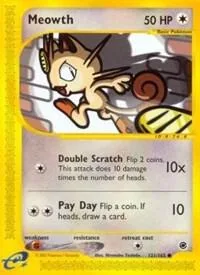 Meowth #121/165 Reverse Holofoil Pokémon card from Expedition