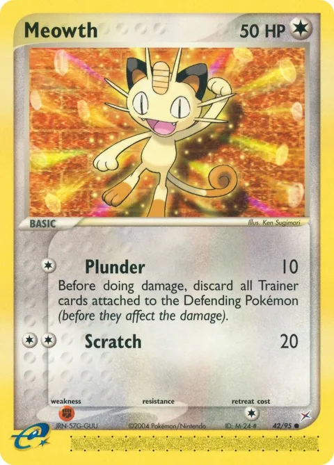 Meowth #42/95 Pokémon card from EX Team Magma vs Team Aqua