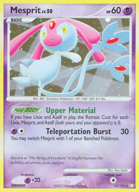 Mesprit #14/123 Reverse Holofoil Pokémon card from Mysterious Treasures