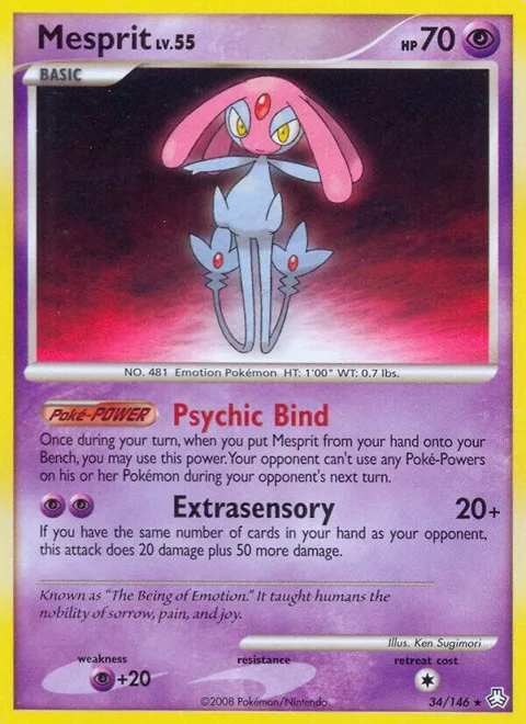 Mesprit #34/146 Reverse Holofoil Pokémon card from Legends Awakened