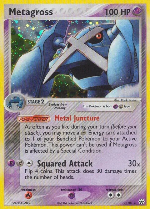Metagross #11/101 Reverse Holofoil Pokémon card from EX Hidden Legends