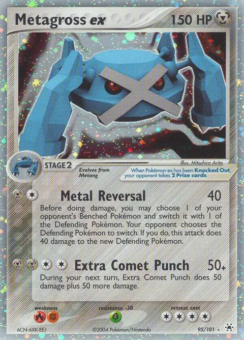 Metagross ex #95/101 Holofoil Pokémon card from EX Hidden Legends