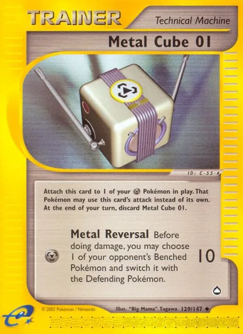 Metal Cube 01 #129/147 Reverse Holofoil Pokémon card from Aquapolis