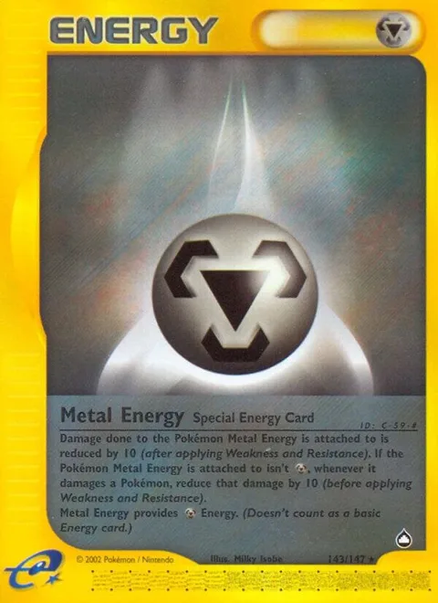 Metal Energy #143/147 Reverse Holofoil Pokémon card from Aquapolis
