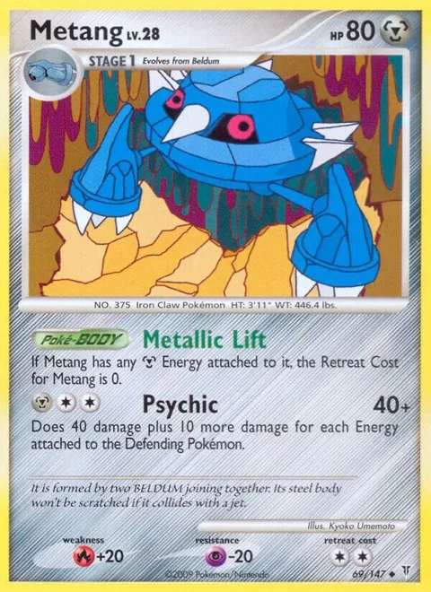 Metang #69 Reverse Holofoil Pokémon card from Supreme Victors