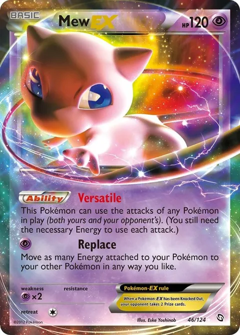 Mew EX #46/124 Holofoil Pokémon card from Dragons Exalted