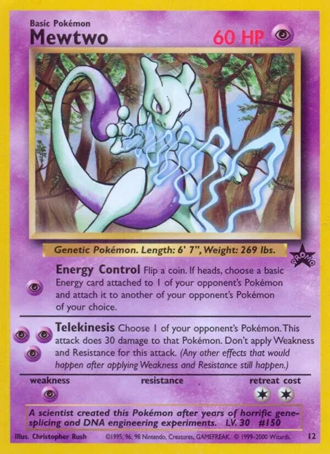 Mewtwo 12 #12/53 Pokémon card from WoTC Promo