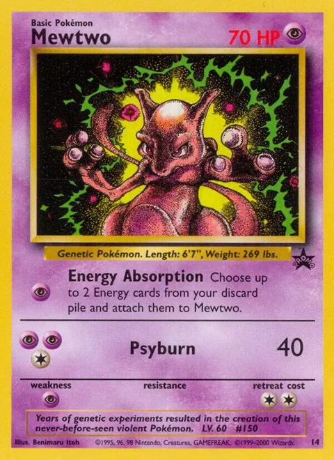 Mewtwo 14 #14/53 Pokémon card from WoTC Promo