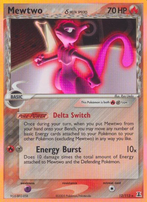 Mewtwo Delta Species #12/113 Holofoil Pokémon card from EX Delta Species