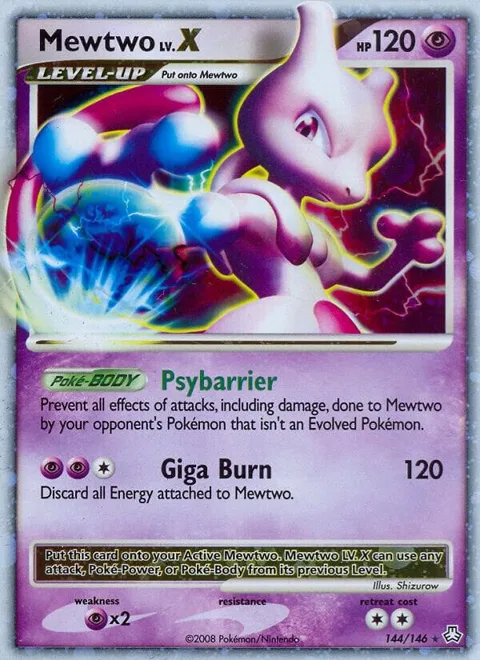 Mewtwo LV.X #144/146 Holofoil Pokémon card from Legends Awakened
