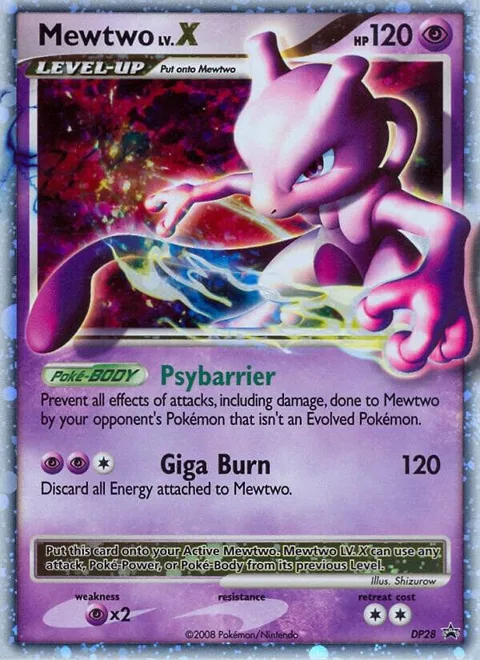 Mewtwo LV.X #DP28 Holofoil Pokémon card from Diamond and Pearl Promos