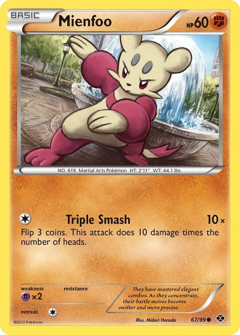 Mienfoo #67/99 Pokémon card from Next Destinies