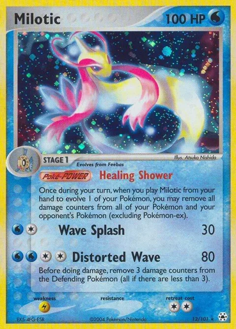 Milotic #12/101 Reverse Holofoil Pokémon card from EX Hidden Legends